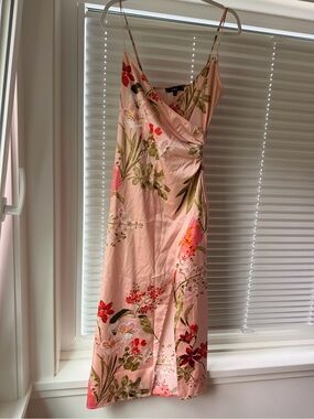 Lulus Floral Slip Dress in Blush Pink S